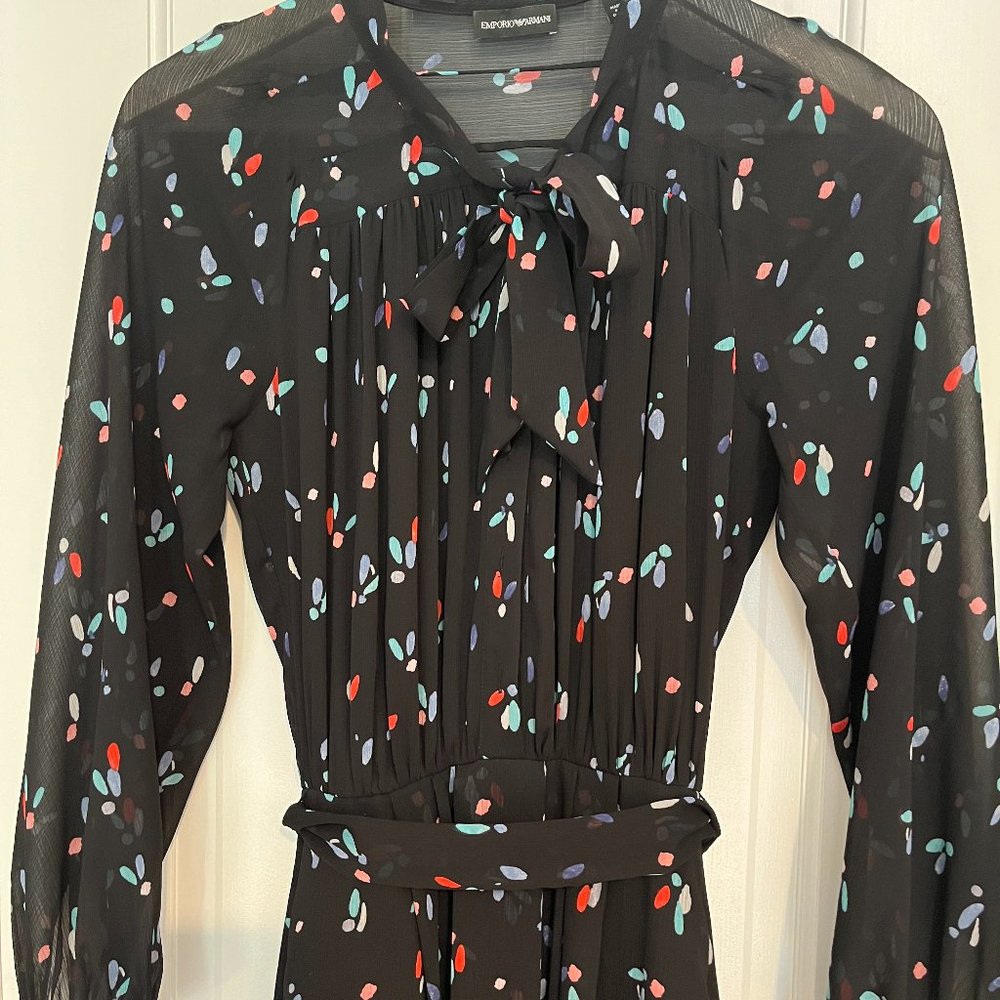 Emporio Armani long black chiffon dress size 2
